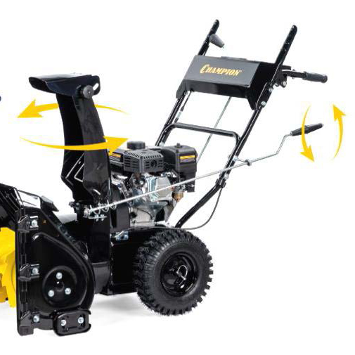 Дистанционная регулировка направления выброса снега на 180 градусов