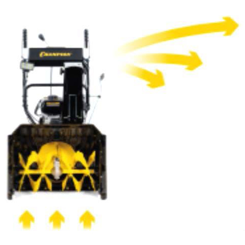 Дальность отбрасывания снега достигает 15 метров