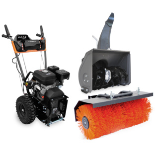 Подметальная машина бензиновая VILLARTEC SW7080E + насадка снегоуборщик