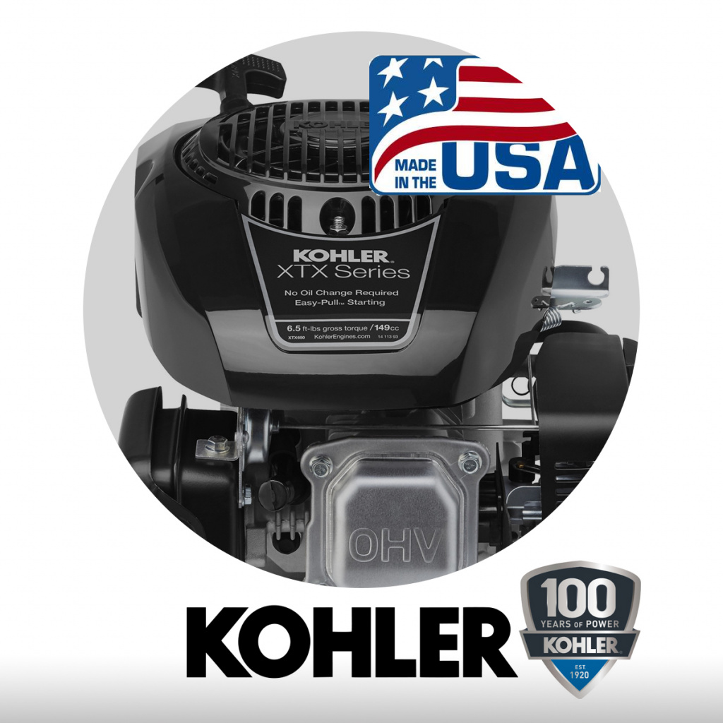 Двигатель Kohler XTX675 объемом 173 см³ и 3,3 л.с.