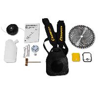 Большая комлектность тримера включает удобную ременную оснаску и диск