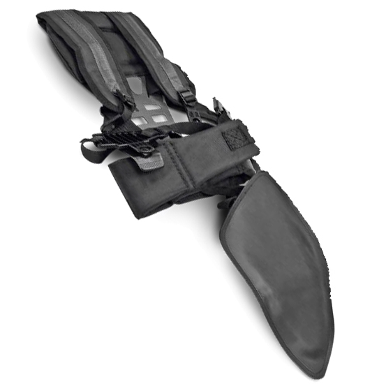 Комплектный сдвоенный наплечный ремень с жесткой спиной и защитой бедра