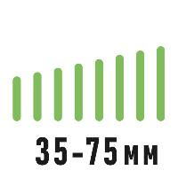 Высота кошения в 5 положениях от 35 до 75 мм