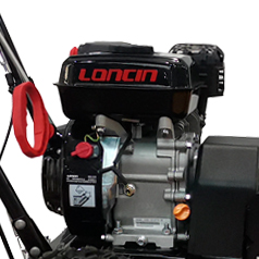 Подметальная машина оснащена мощным двигателем Loncin H200 рабочим объемом 196 куб.см.