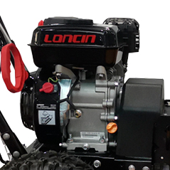 Подметальная машина оснащена мощным двигателем Loncin H200 рабочим объемом 196 куб.см.